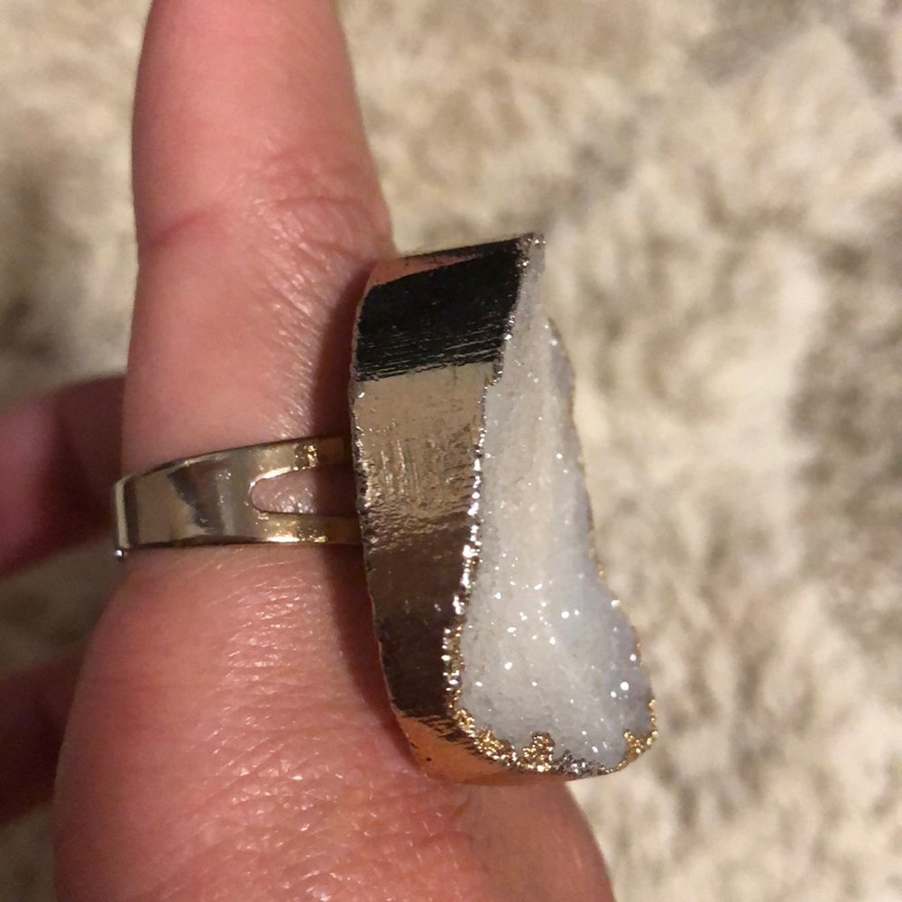 Beautiful Geode Adjustable Ring - image 2